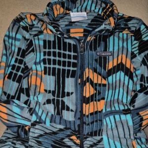 Columbia Kids Fleece Jacket - Blue, Teal & Orange Geometric